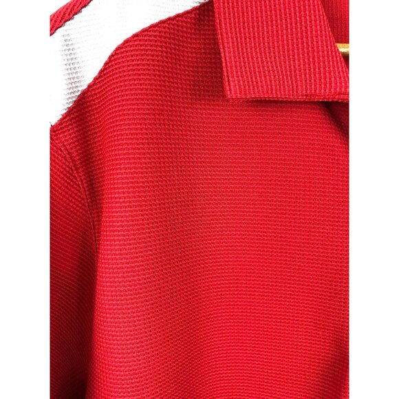 Ohio State Buckeyes Men's Size Large Red Waffle Knit Polo Shirt Campus Classics - Picture 4 of 7